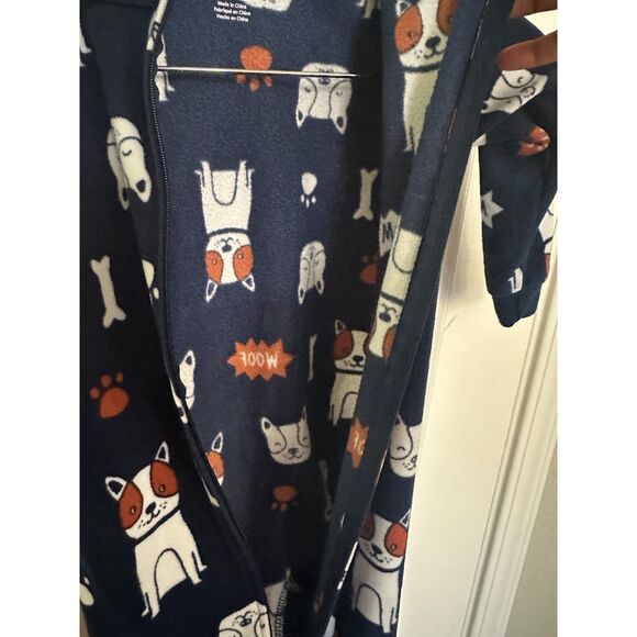 Carter’s Kids One Piece Navy Fleece Pajamas with Dogs Size 3T - Picture 12 of 12